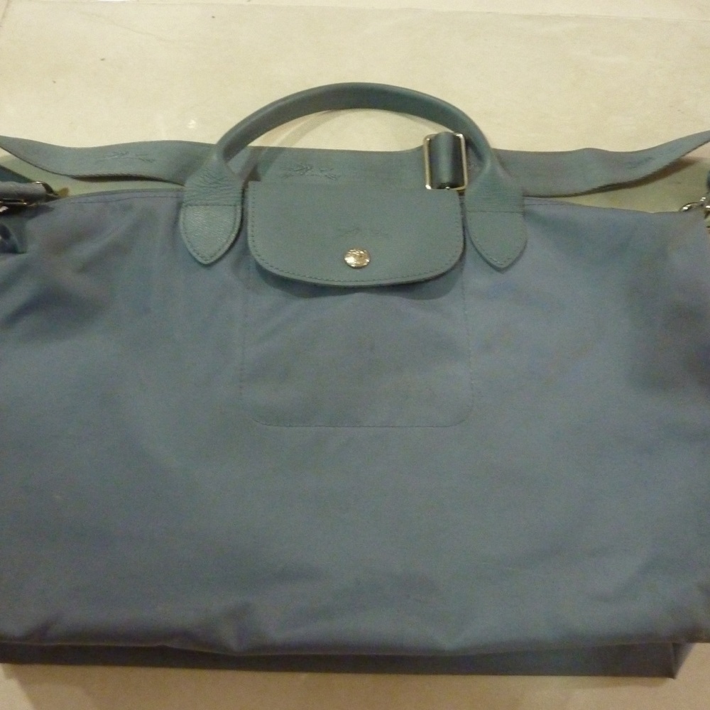 LONGCHAMP Tote Bag Le Pliage Neo 2WAY Lightweight Blue w/ shoulder strap - Picture 15 of 15
